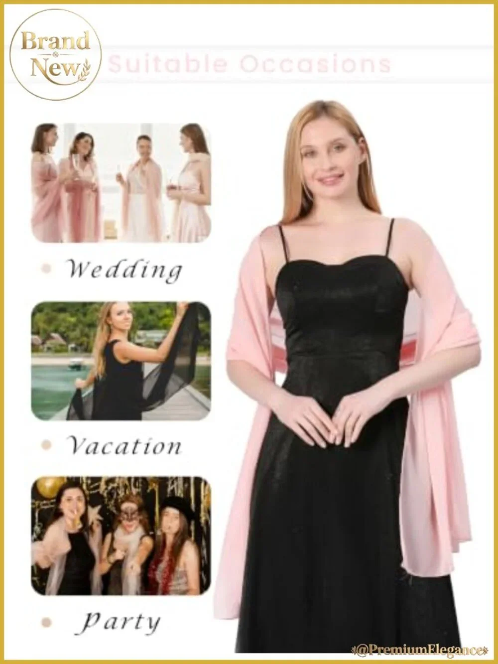 Chiffon Shawl Wrap Long Sheer Scarf for Evening Dresses Wedding